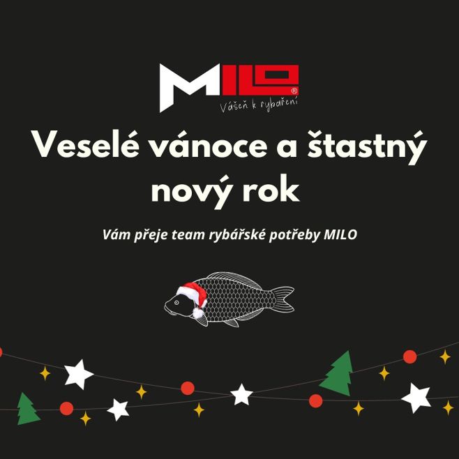 Veselé Vánoce a šťastný nový rok nejen u vody 🎣 Vám přeje team rybářské potřeby MILO. 🎁